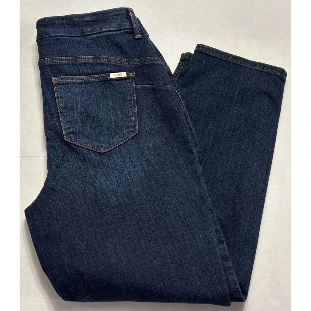 NWT Chicos The So Lifting Crop Cropped Jeans Sz 4 Chicos 0‎ Dark Wash New $89 - Picture 8 of 8